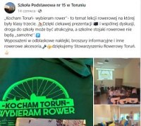 Rowerowe prelekcje w toruńskich szkołach