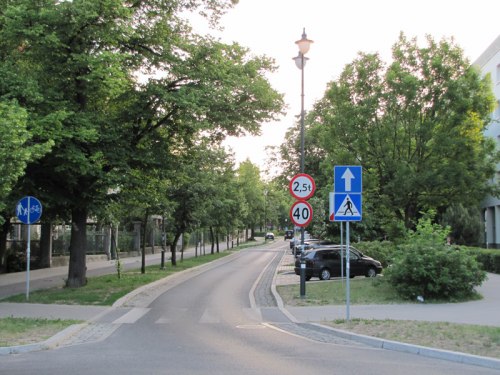 ulica Mickiewicza pomiędzy ul. Tujakowskiego a ul. Moniuszki - widok w kierunku zachodnim - 2012 rok