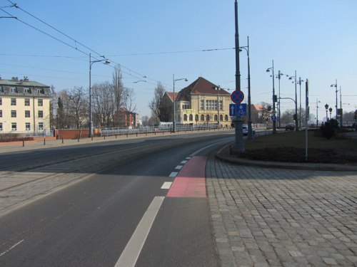 Ulica Grodzka - pas rowerowy