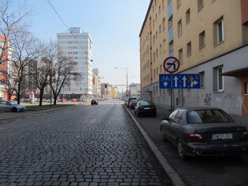 Ulica Kościuszki - kontrapas rowerowy