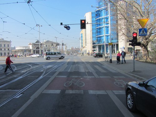 Ulica Podwale - śluza rowerowa