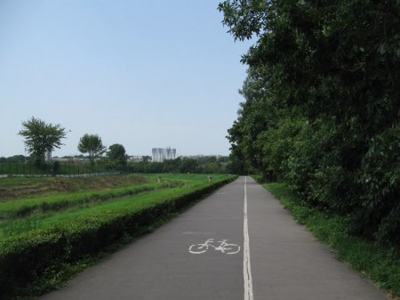 Najbardziej komfortowa część trasy rowerowej wzdłuż Bystrzycy.